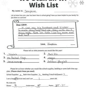 Toy drive wish list 90 for 1 year old female