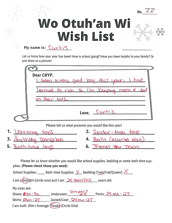 Toy drive wish list 23 for 1 year old male