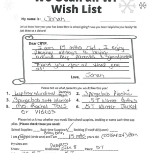 Toy drive wish list 102 for 1 year old male