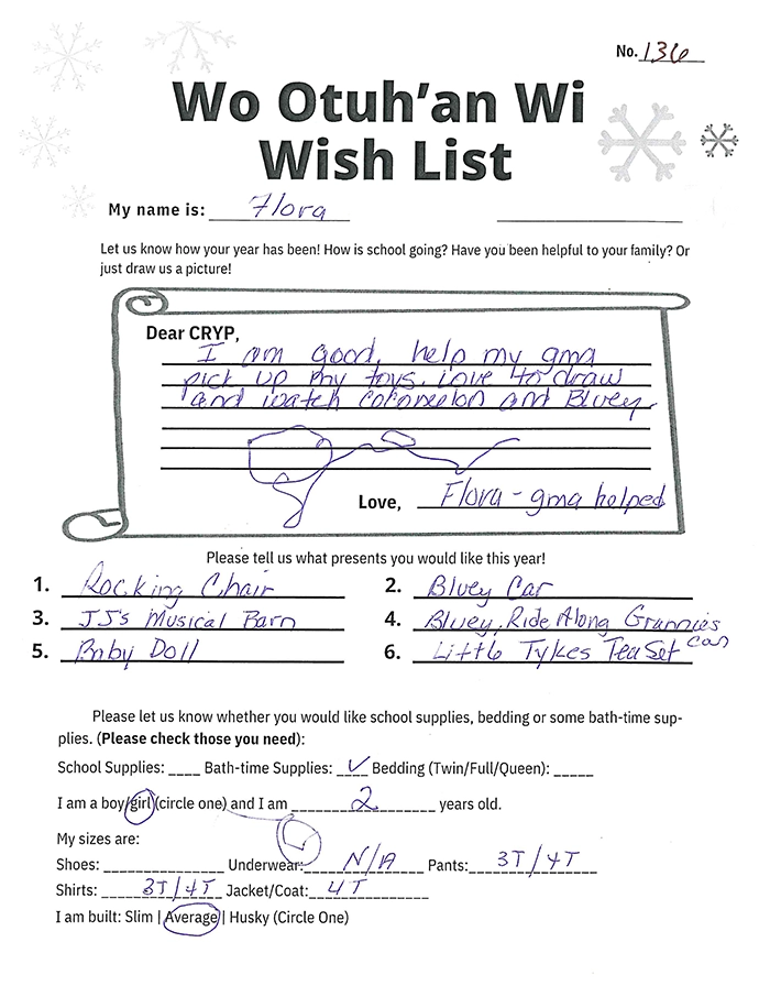 Toy drive wish list 136 for 2 year old female