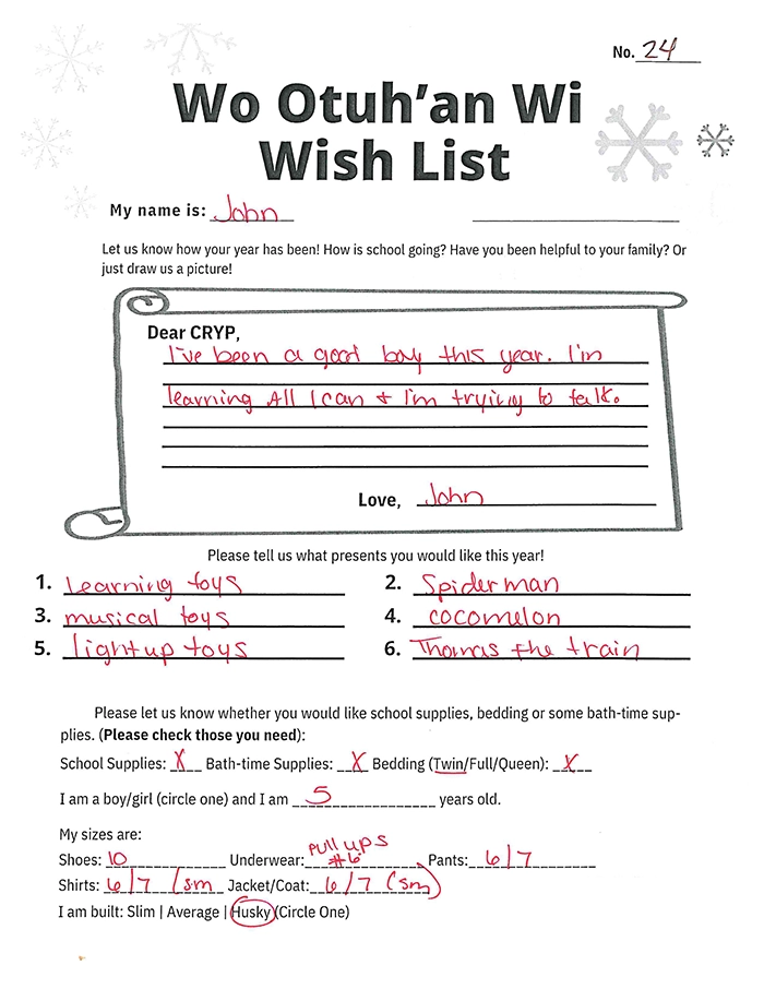 Toy drive wish list 24 for 5 year old male