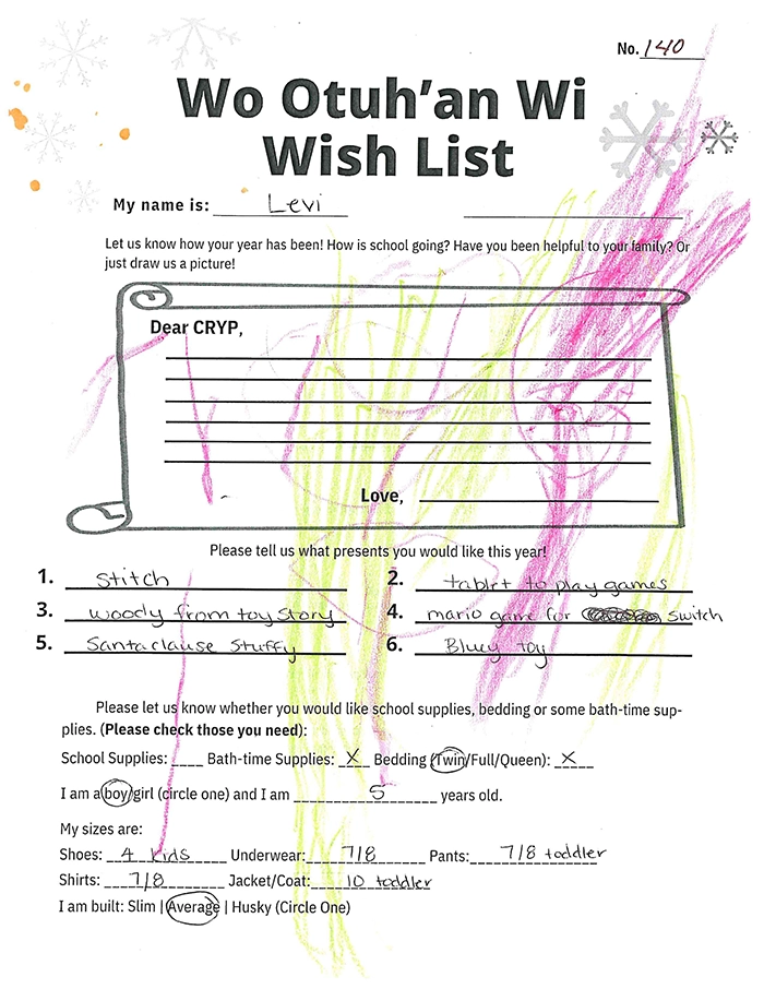 Toy drive wish list 140 for 5 year old male