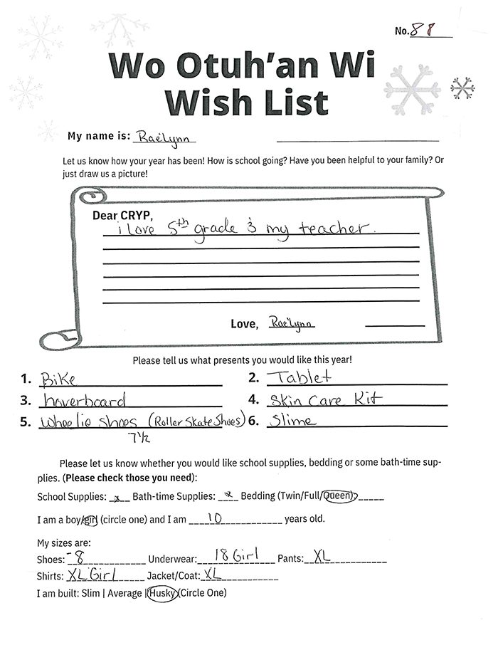 Toy drive wish list 81 for 10 year old female
