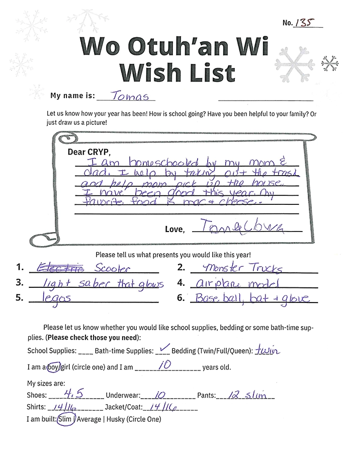 Toy drive wish list 135 for 10 year old male
