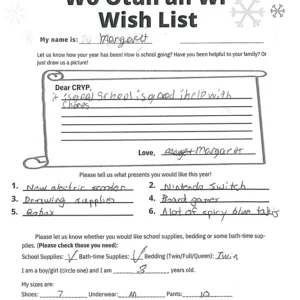 Toy drive wish list 467 for 8 year old female