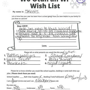 Toy drive wish list 178 for 2 month old male
