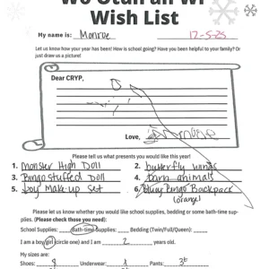 Toy drive wish list 719 for 2 year old female