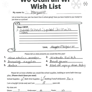 Toy drive wish list 467 for 8 year old female