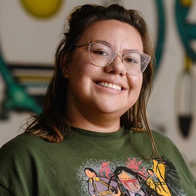 Young Native woman smiling.